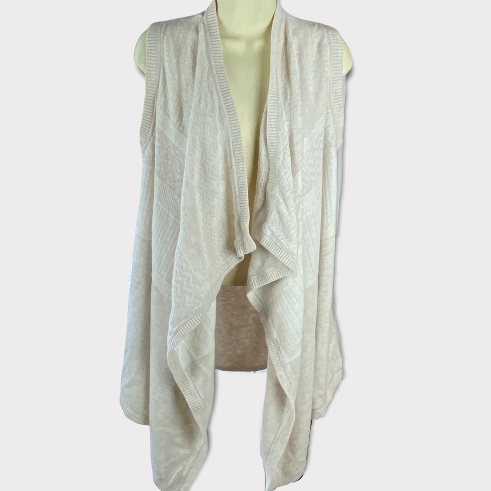 Banana Republic Womens Cream Sweater Vest Cardigan